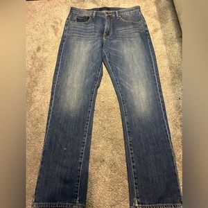 Lucky Brand 410 Athletic Slim Fit Stretch Blue Washed Denim Jeans Mens 32 x 32